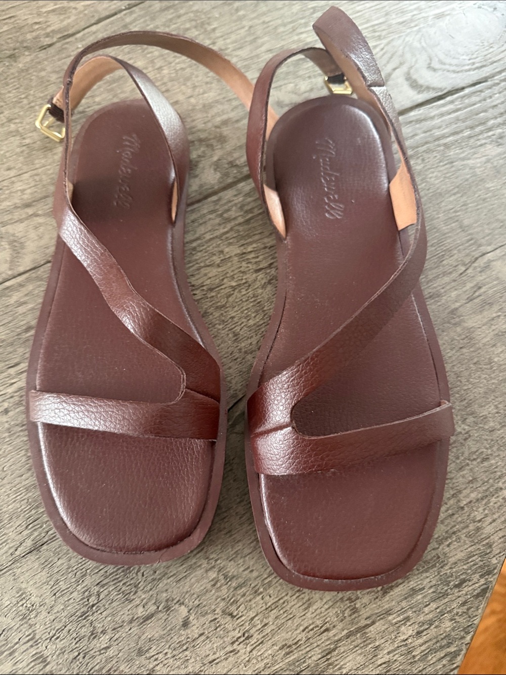 Madewell Dark Brown Leather Slingback Sandals